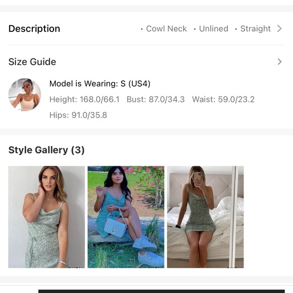 SHEIN VCAY Ditsy Floral Draped Belted Cami Dress green flowers cute feminine sm - Picture 6 of 16